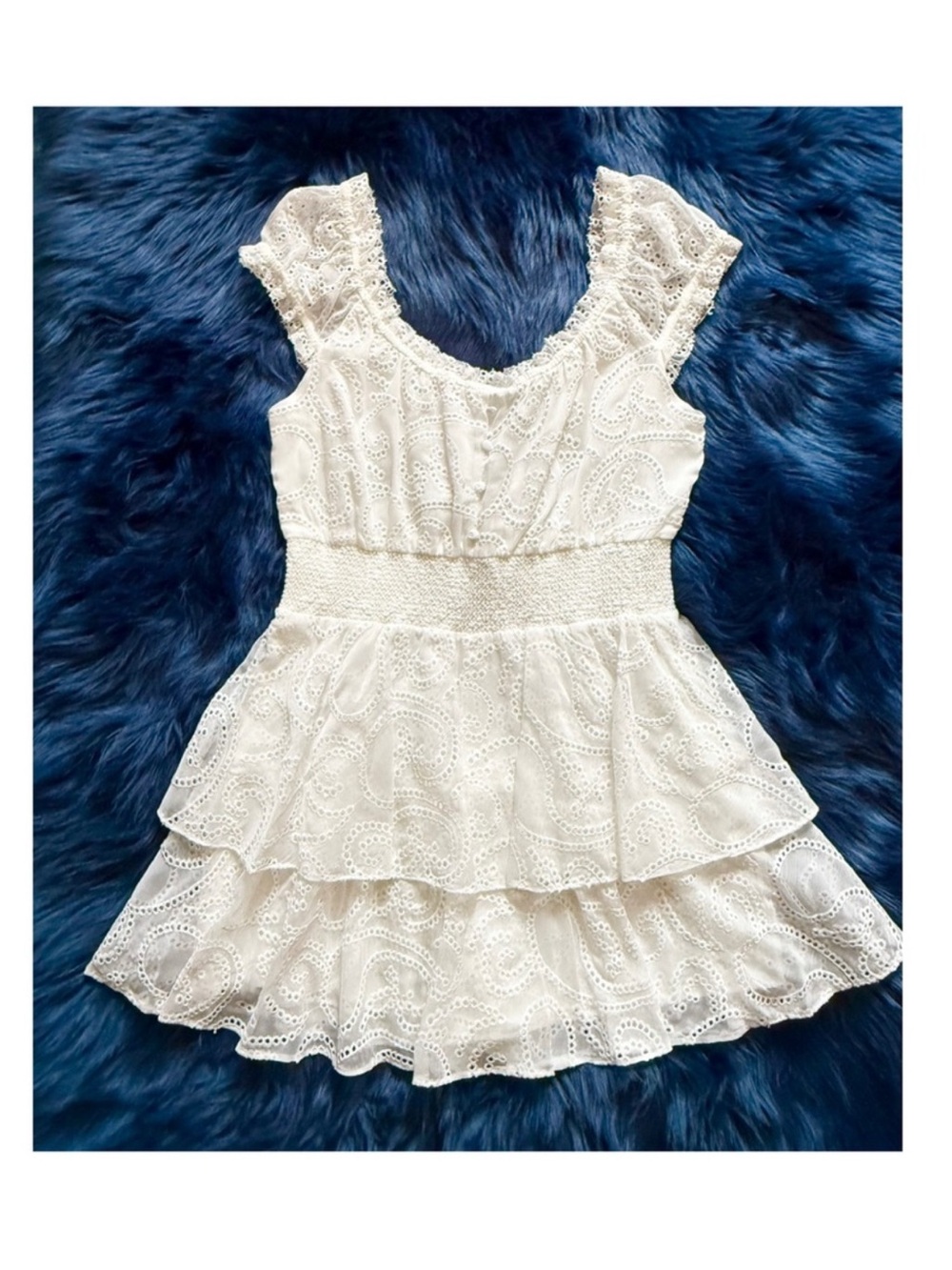 New! ALICE + OLIVIA Gracie Eyelet Lace Ruffle Dress Romper - Picture 5 of 9